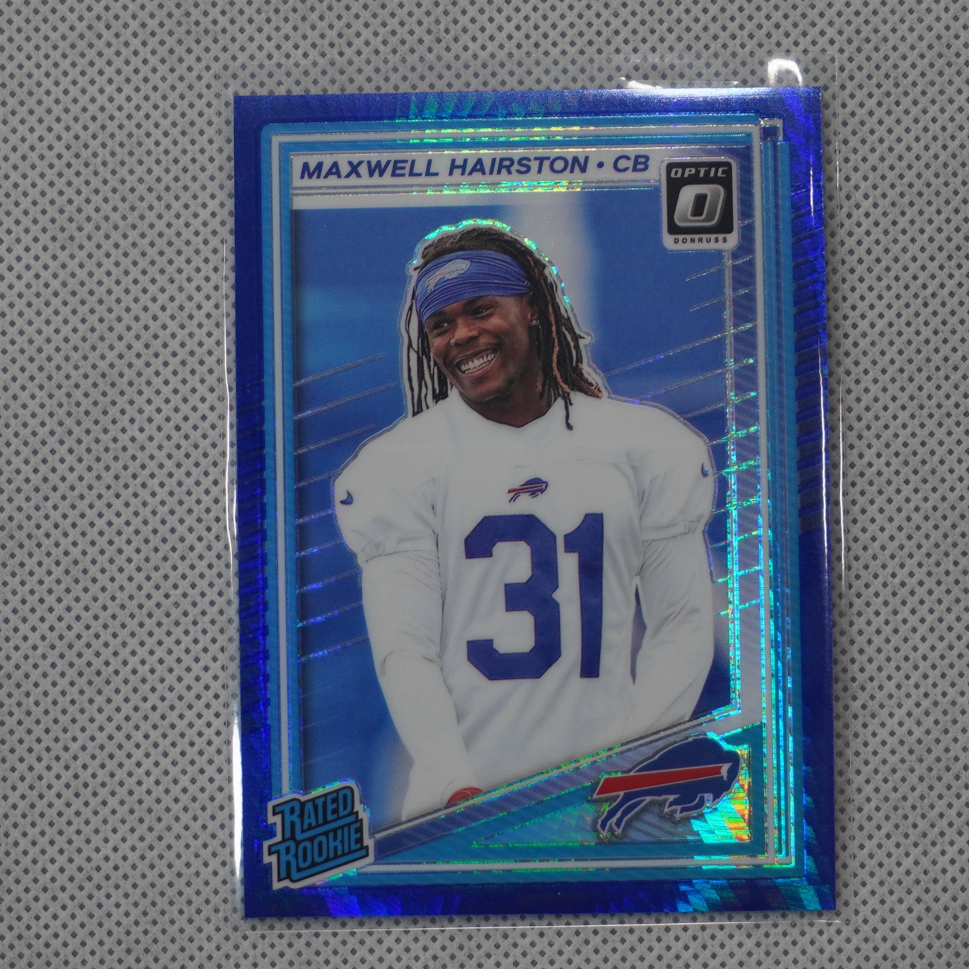 2025 Donruss Optic #286 Maxwell Hairston Blue Hyper Buffalo Bills RC