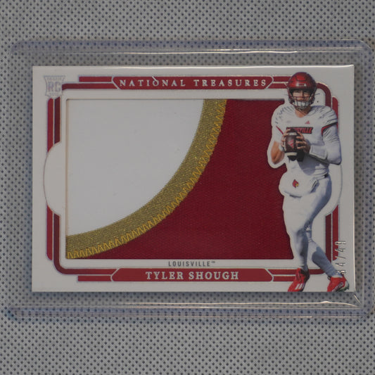 2025 Panini National Treasures Collegiate #RS-TYS Tyler Shough Jumbo Patch #'d/49 Louisville Cardinals SN