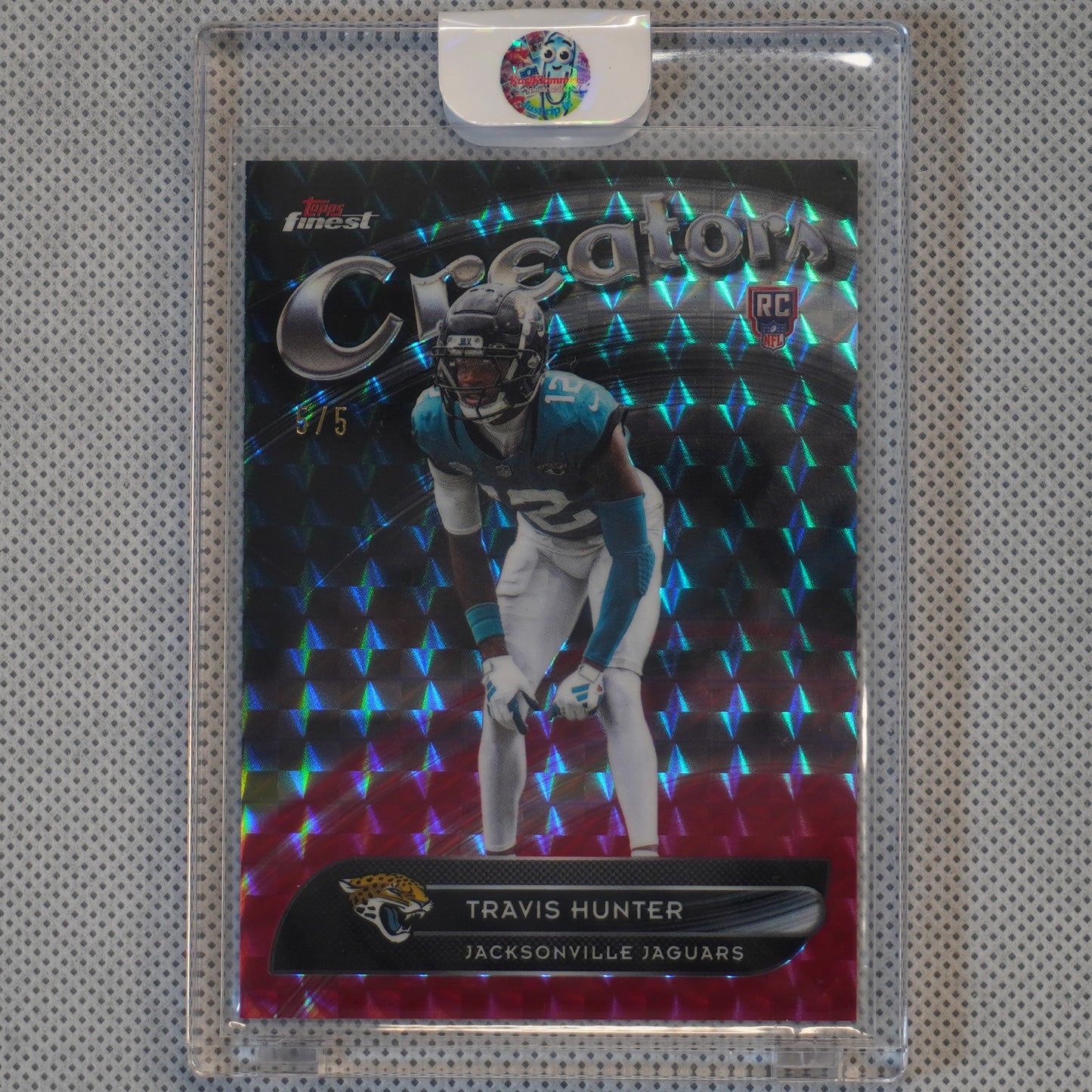 2025 Finest #CR-14 Travis Hunter Creators Red Geometric Refractor #/5 Jacksonville Jaguars SN