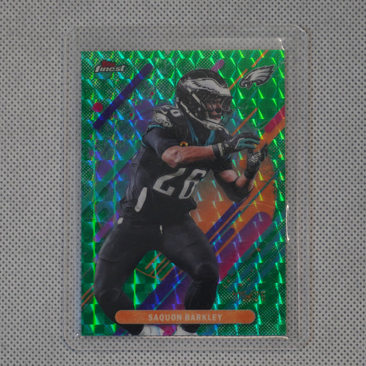 2025 Finest #255 Saquon Barkley Green Geometric Refractor #/25 Philadelphia Eagles SN