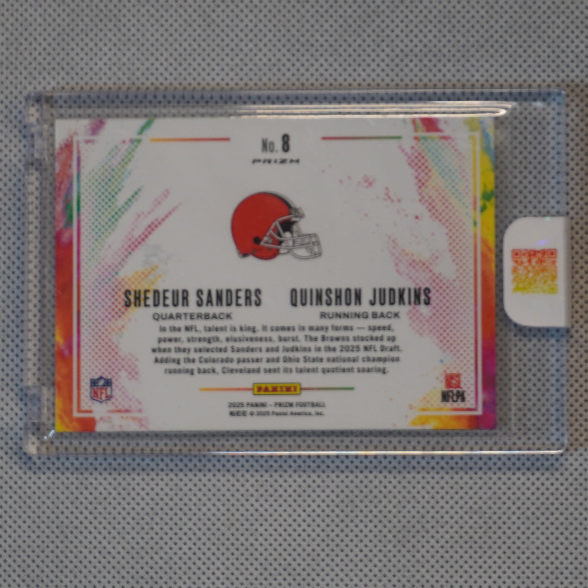 2025 Panini Prizm #8 Quinshon Judkins / Shedeur Sanders Color Blast Duals Cleveland Browns