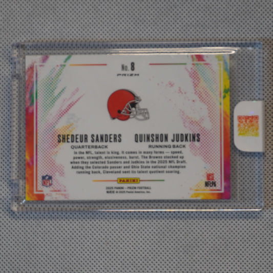 2025 Panini Prizm #8 Quinshon Judkins / Shedeur Sanders Color Blast Duals Cleveland Browns