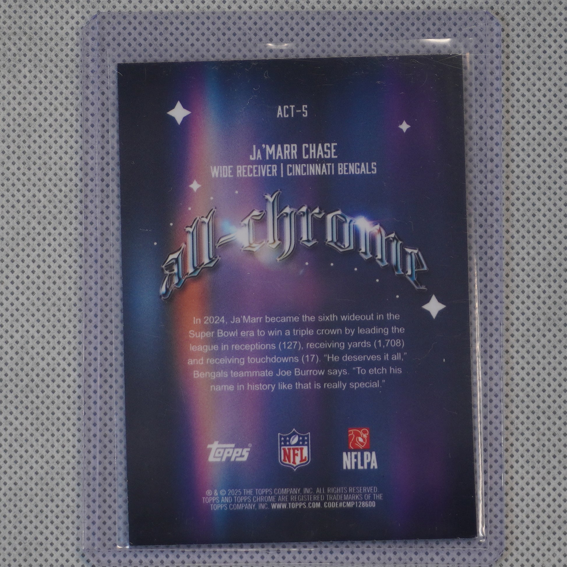 2025 Topps Chrome #ACT-5 Ja'Marr Chase All-Chrome Team X-Fractor Cincinnati Bengals
