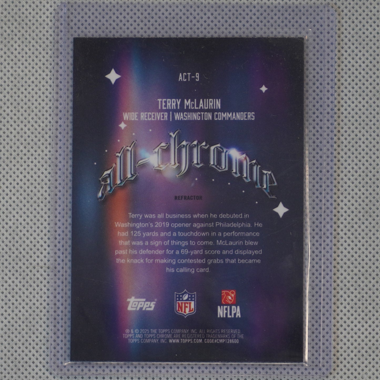 2025 Topps Chrome #ACT-9 Terry McLaurin All-Chrome Team Refractor Washington Commanders