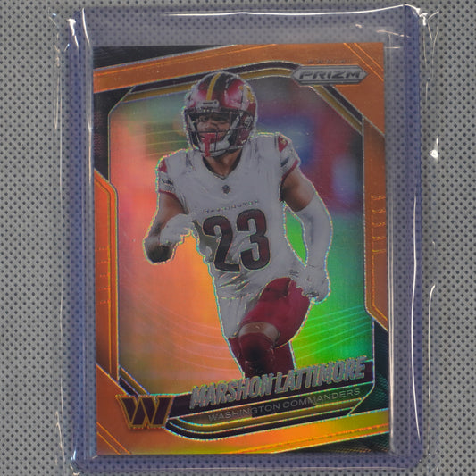 2025 Panini Prizm #184 Marshon Lattimore Orange #/249 Washington Commanders SN