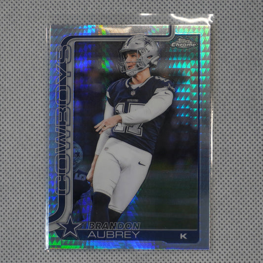 2025 Topps Chrome #81 Brandon Aubrey Prism Refractor Dallas Cowboys