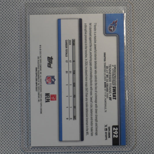 2025 Topps Chrome #292 T'Vondre Sweat Neon Pulse Refractor Tennessee Titans