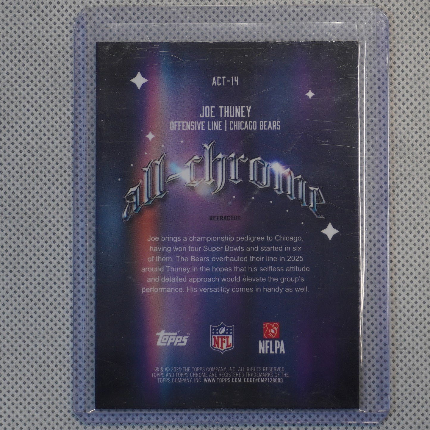 2025 Topps Chrome #ACT-14 Joe Thuney All-Chrome Team Refractor Chicago Bears