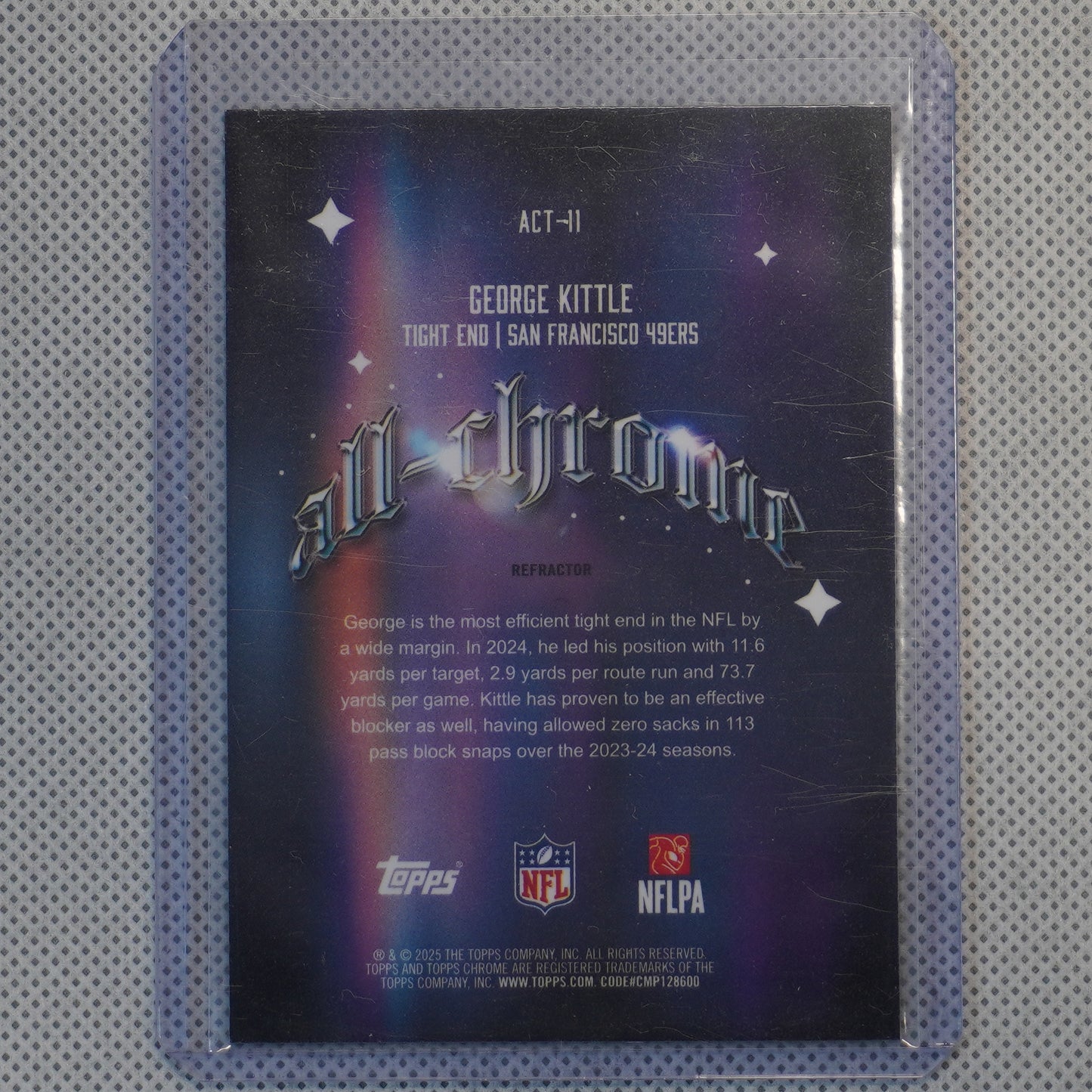 2025 Topps Chrome #ACT-11 George Kittle All-Chrome Team Refractor San Francisco 49ers