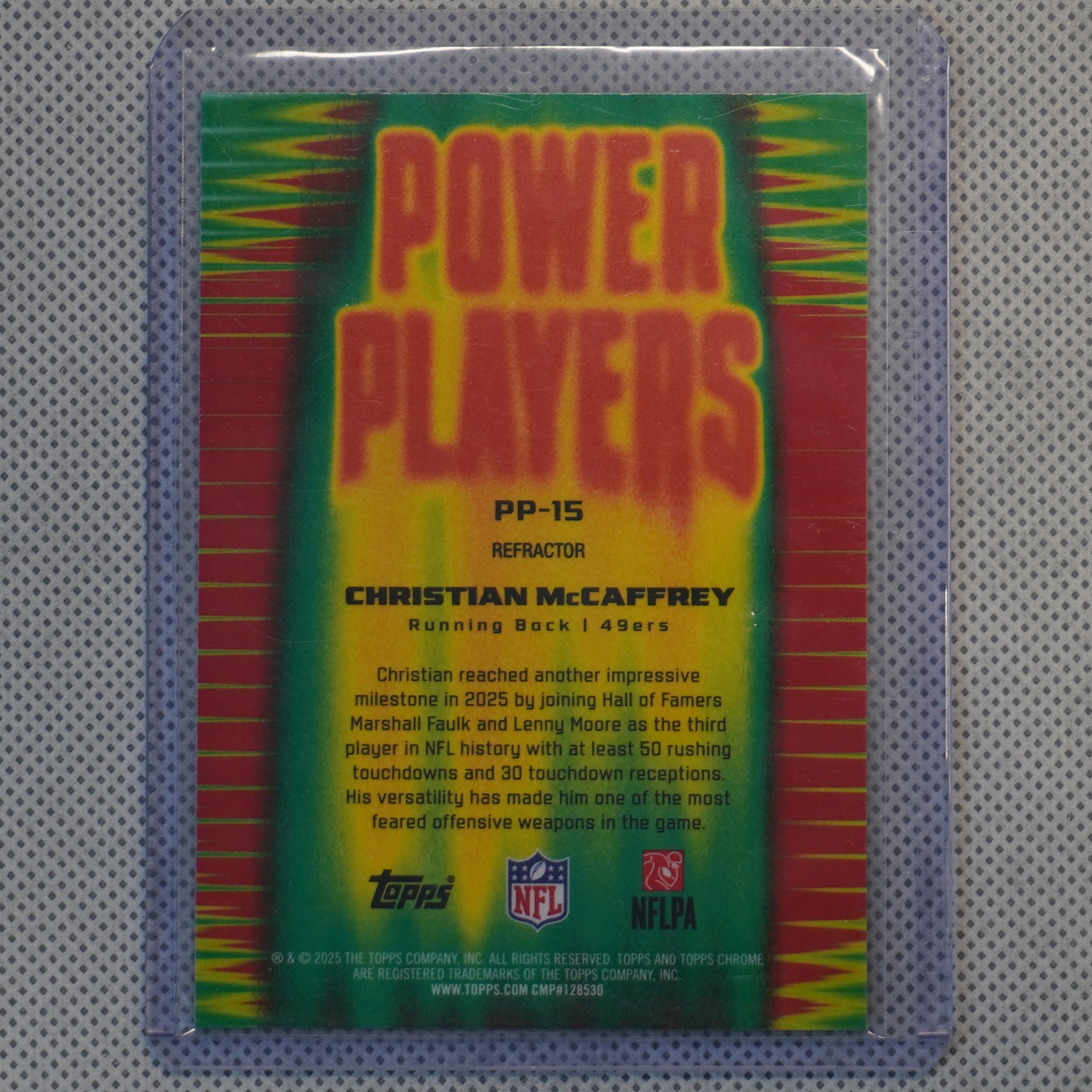 2025 Topps Chrome #PP-15 Christian McCaffrey Power Players Refractor San Francisco 49ers