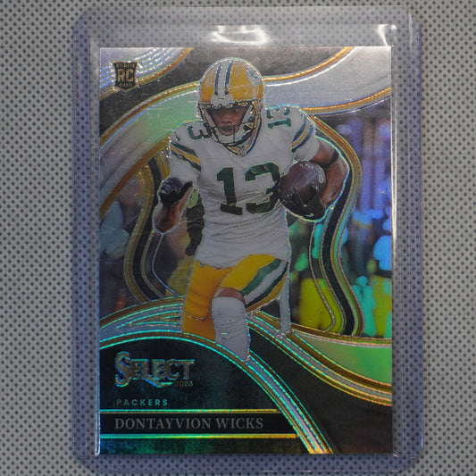 2023 Panini Select #271 Dontayvion Wicks Silver Prizms Green Bay Packers RC