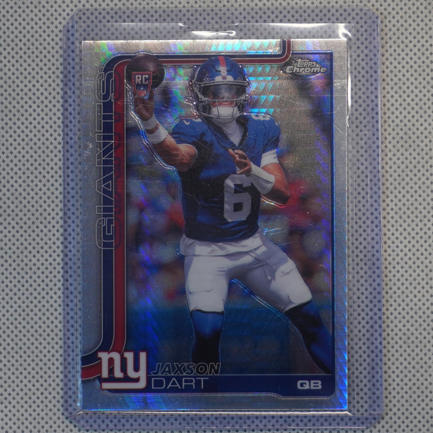 2025 Topps Chrome #306 Jaxson Dart Prism Refractor New York Giants RC