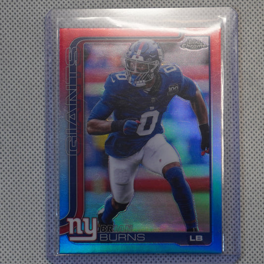 2025 Topps Chrome #234 Brian Burns Red White and Blue Refractor New York Giants