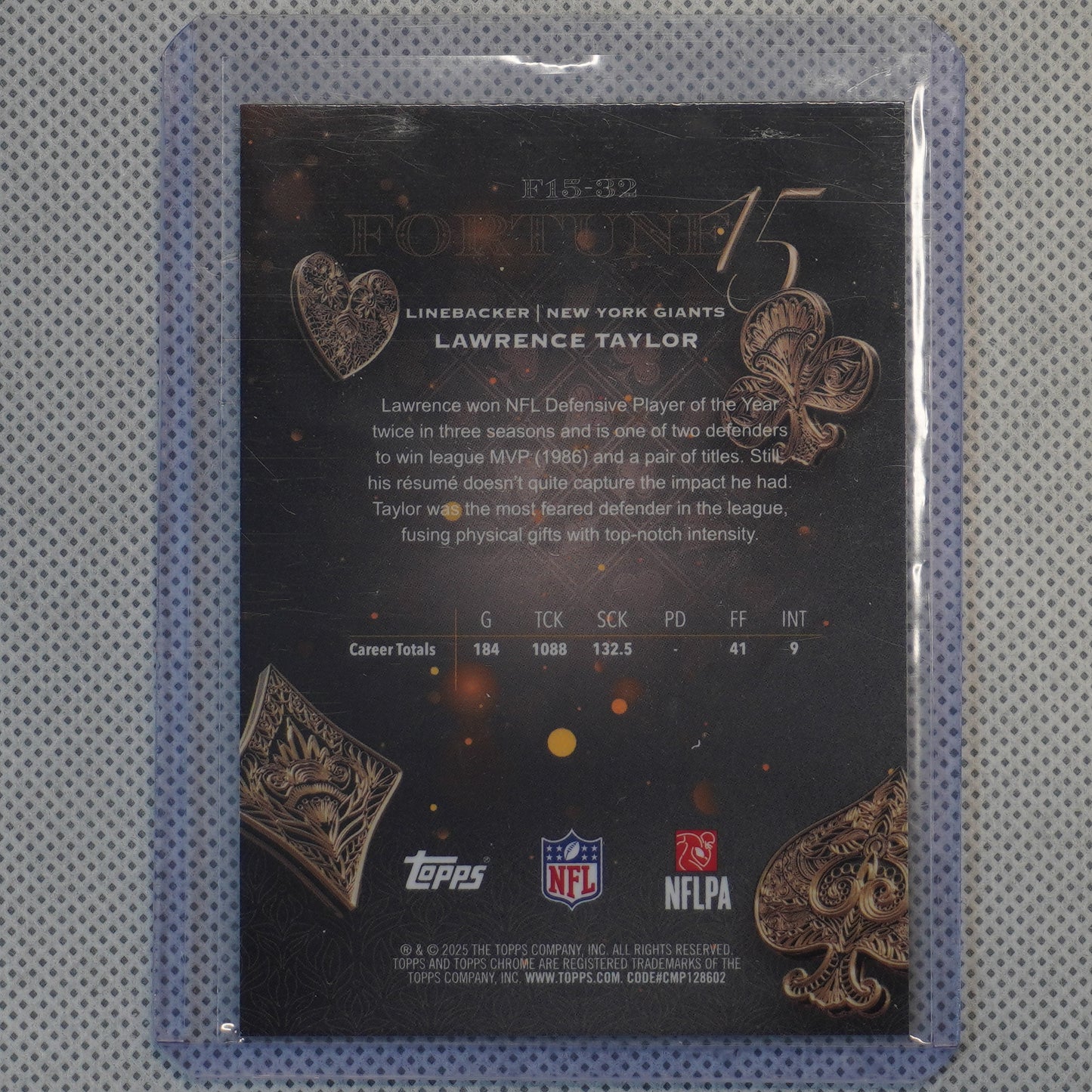 2025 Topps Chrome #F15-32 Lawrence Taylor Fortune 15 New York Giants