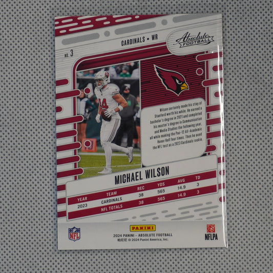 2024 Panini Absolute #3 Michael Wilson Red and Blue Arizona Cardinals