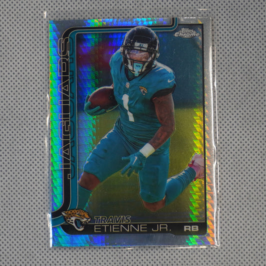 2025 Topps Chrome #139 Travis Etienne Jr. Prism Refractor Jacksonville Jaguars