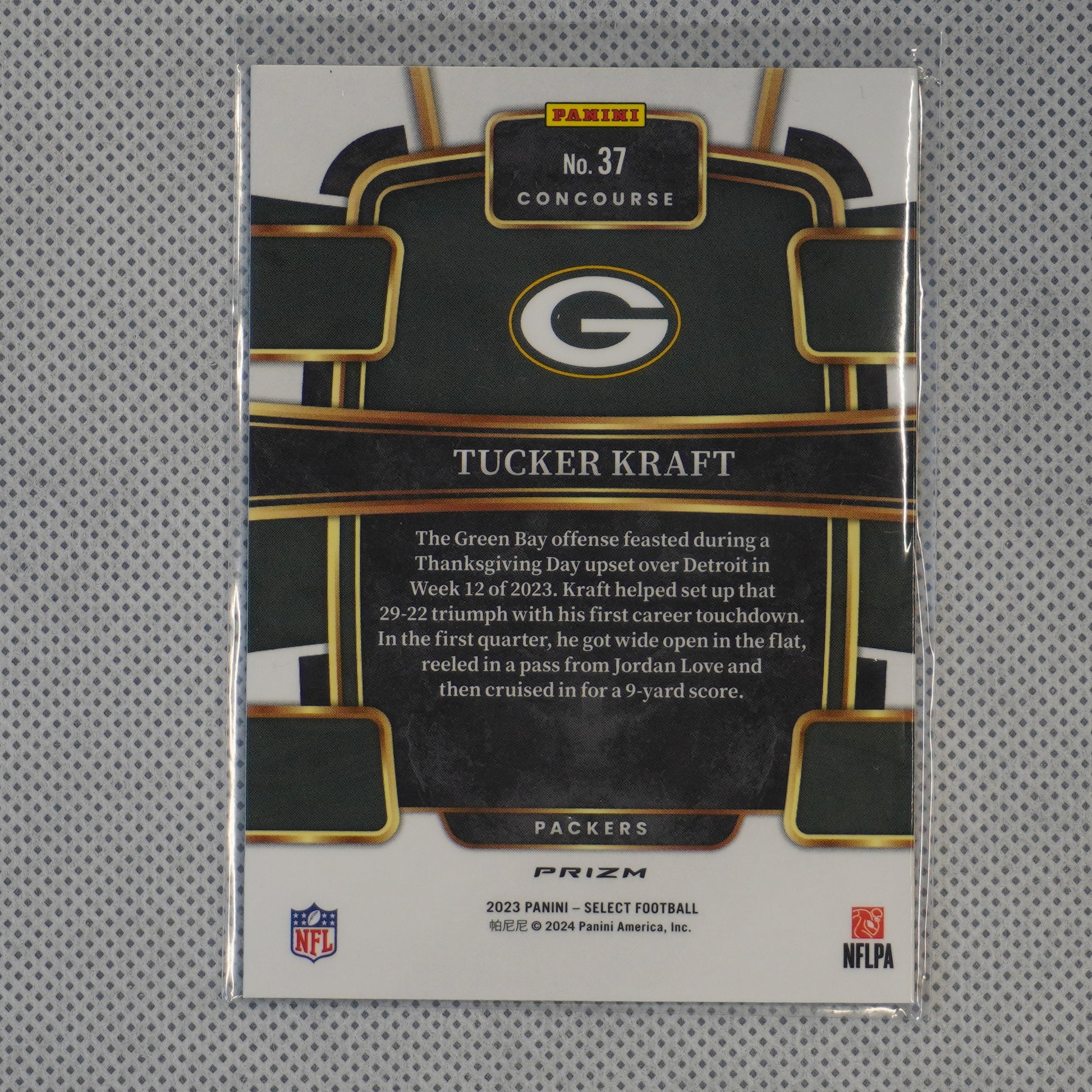 2023 Panini Select #37 Tucker Kraft Silver Prizms Green Bay Packers RC