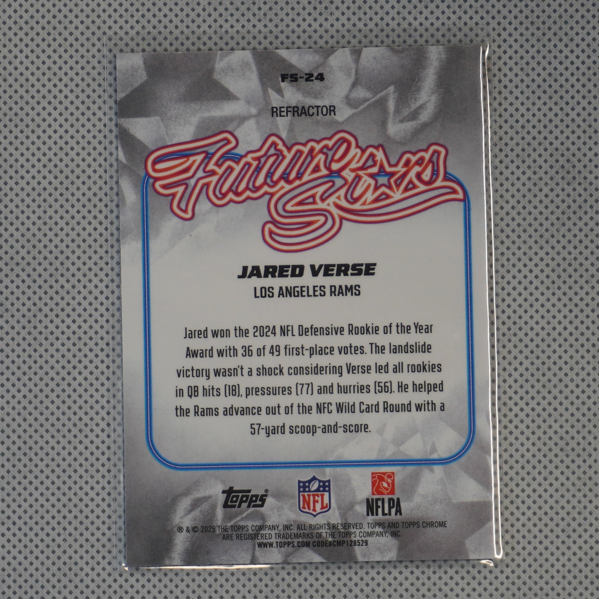 2025 Topps Chrome #FS-24 Jared Verse Future Stars Refractor Los Angeles Rams