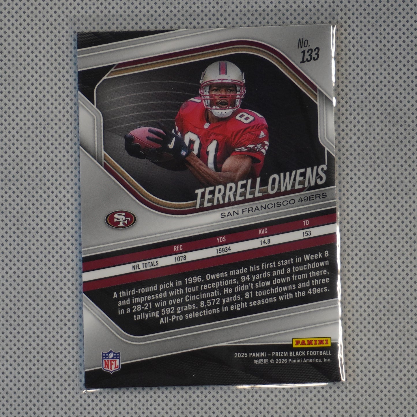 2025 Panini Prizm Black #133 Terrell Owens San Francisco 49ers