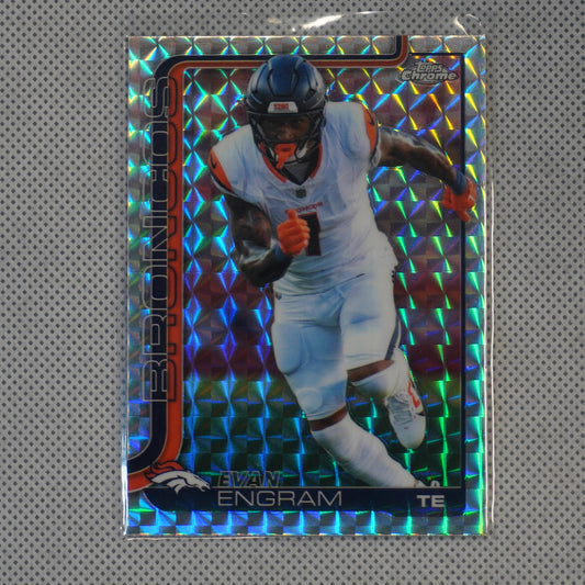 2025 Topps Chrome #92 Evan Engram Geometric Refractor Denver Broncos