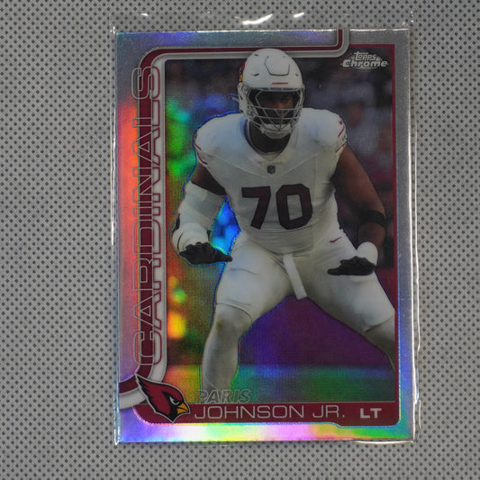 2025 Topps Chrome #3 Paris Johnson Jr. Refractor Arizona Cardinals