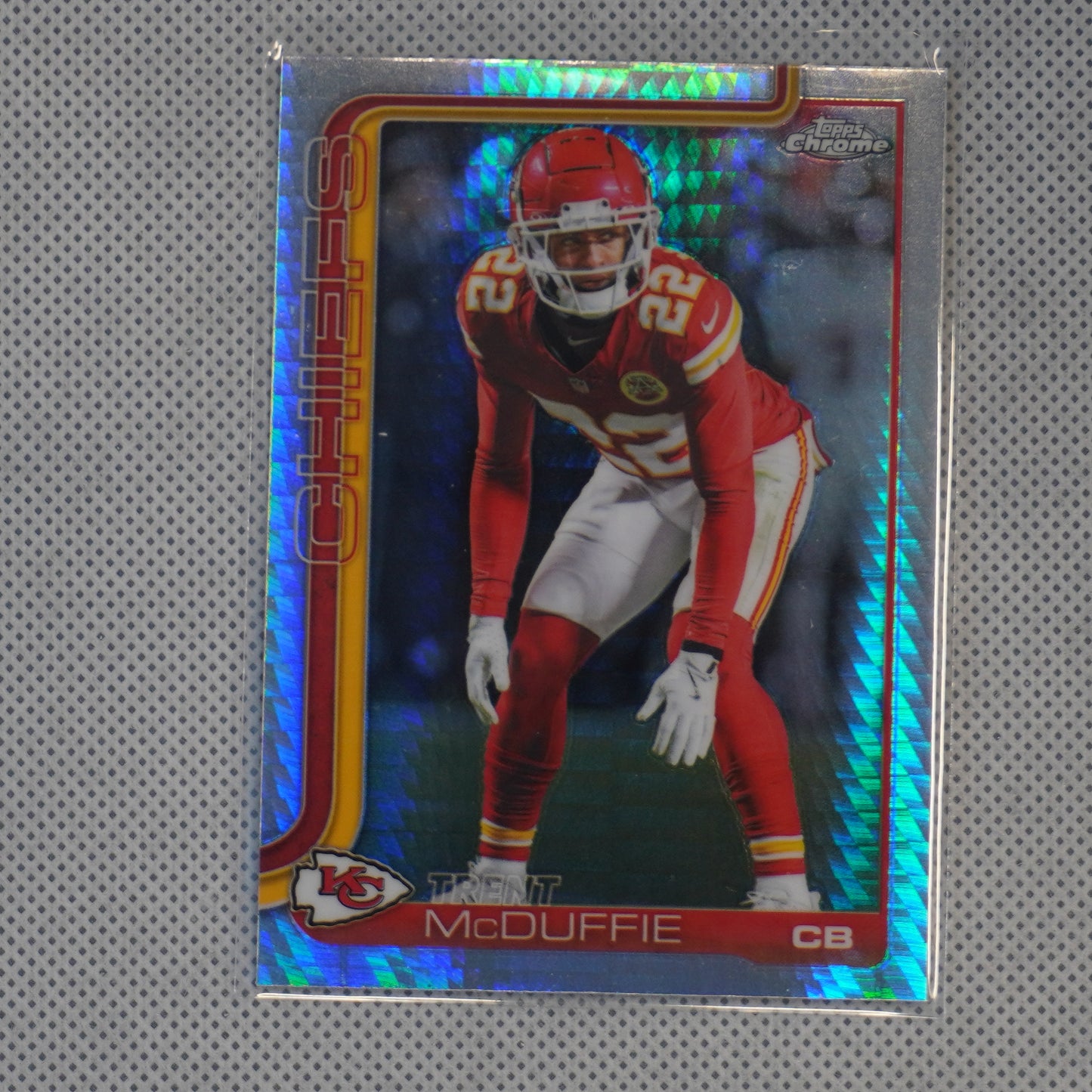 2025 Topps Chrome #154 Trent McDuffie Prism Refractor Kansas City Chiefs