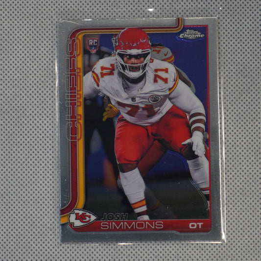 2025 Topps Chrome #304 Josh Simmons Kansas City Chiefs RC