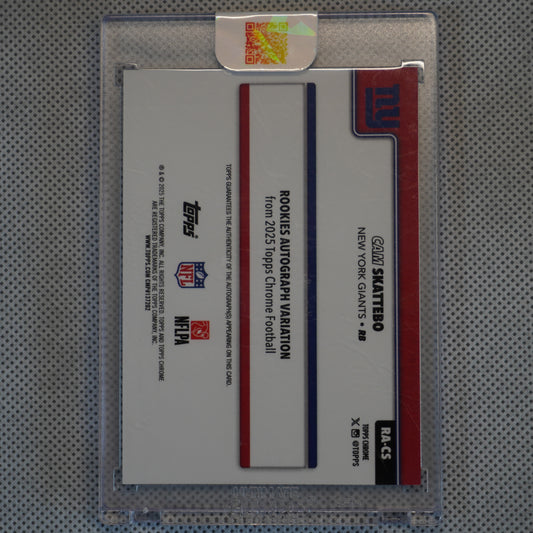 2025 Topps Chrome #RA-CS Cam Skattebo Chrome Rookie Autographs New York Giants AU