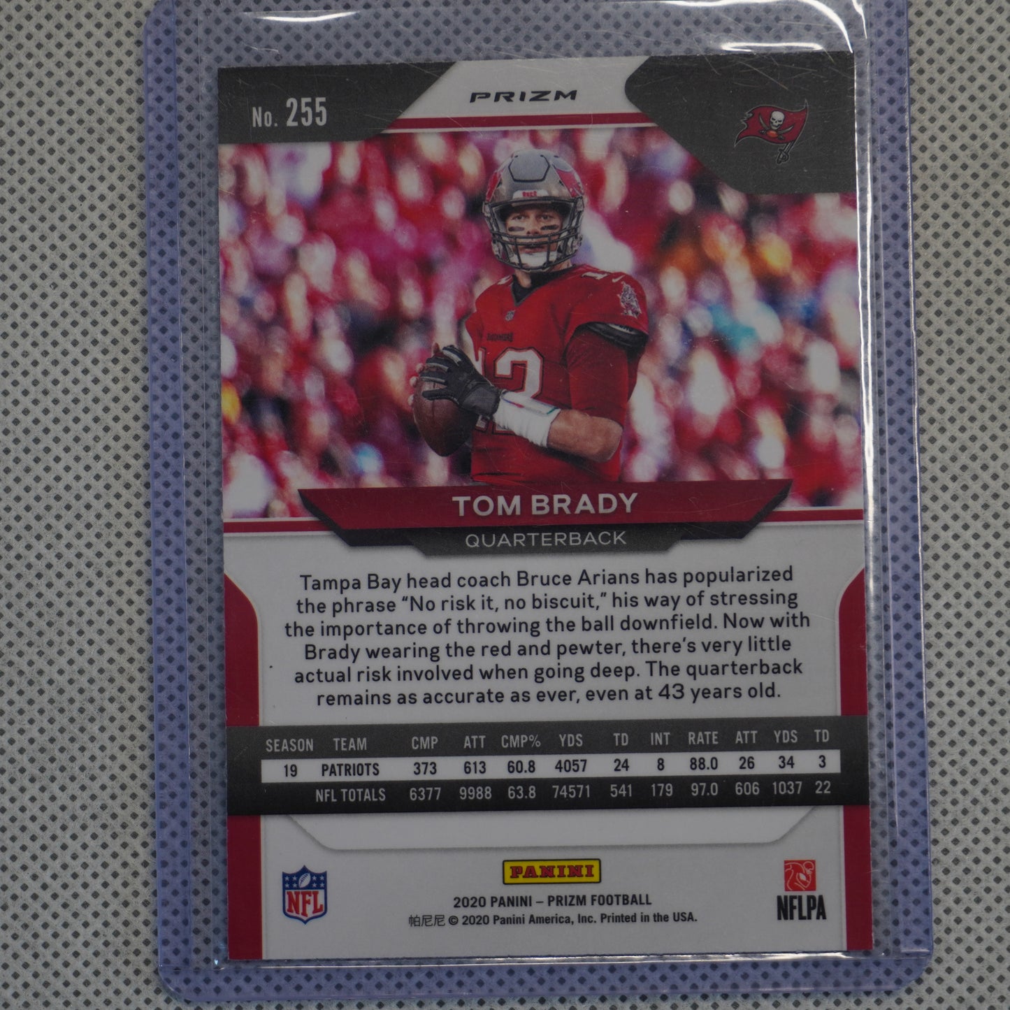 2020 Panini Prizm #255 Tom Brady Prizm Red White and Blue Tampa Bay Buccaneers