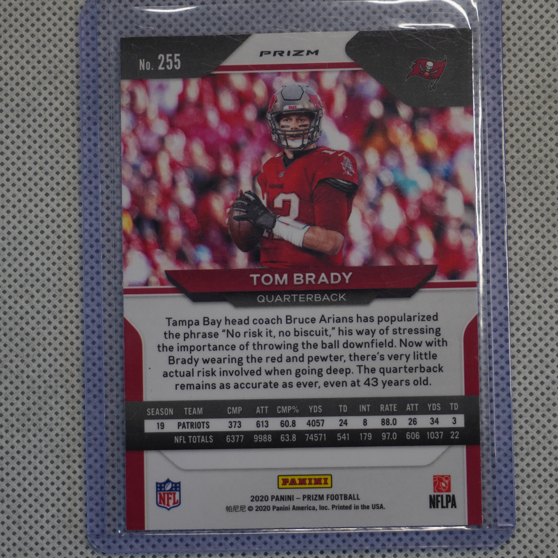 2020 Panini Prizm #255 Tom Brady Prizm Red White and Blue Tampa Bay Buccaneers