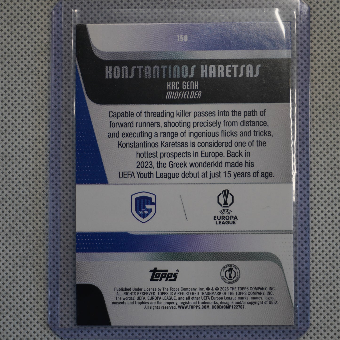 2025-26 Topps Carnaval Edition UEFA Club Competitions #150 Konstantinos Karetsas Genk RC