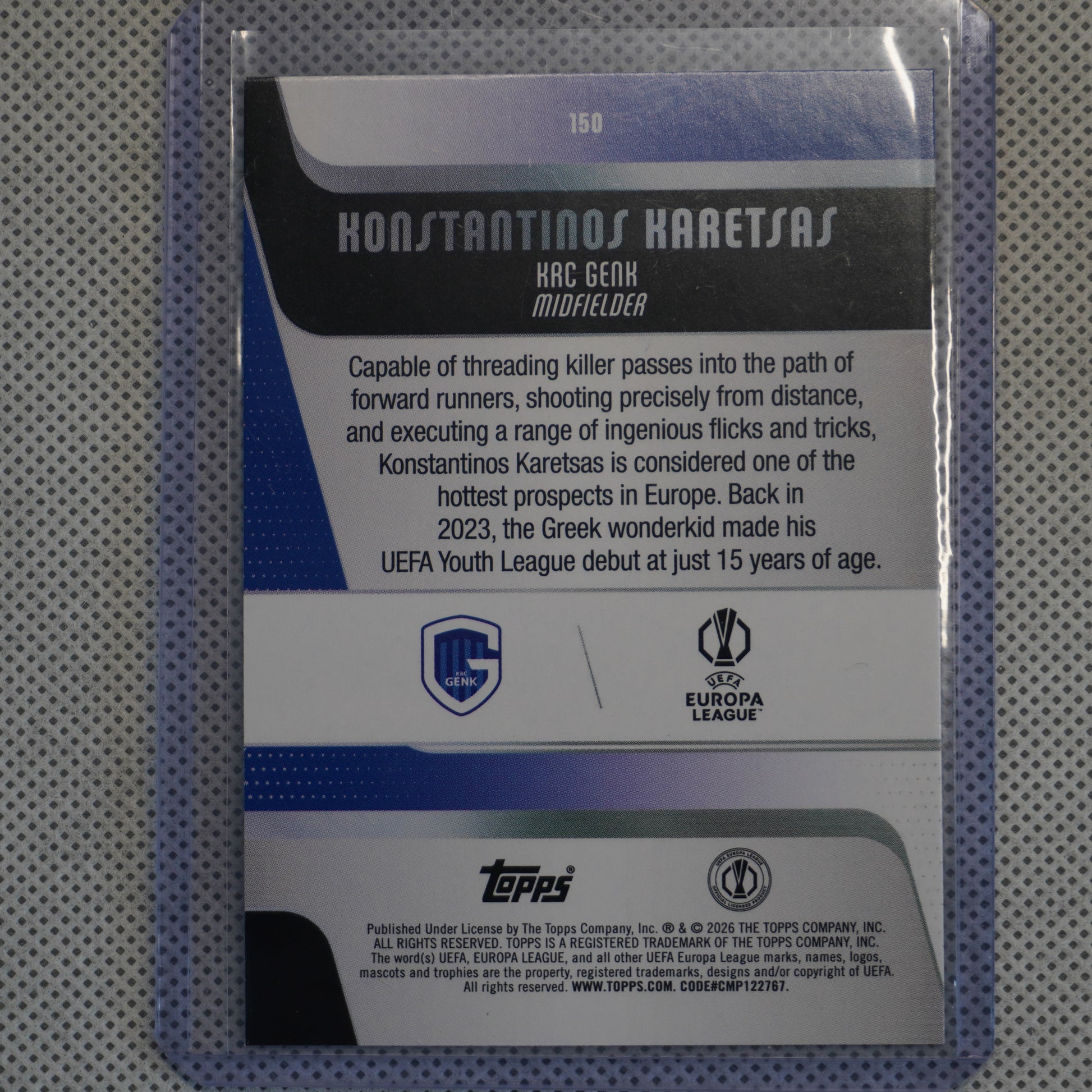 2025-26 Topps Carnaval Edition UEFA Club Competitions #150 Konstantinos Karetsas Genk RC