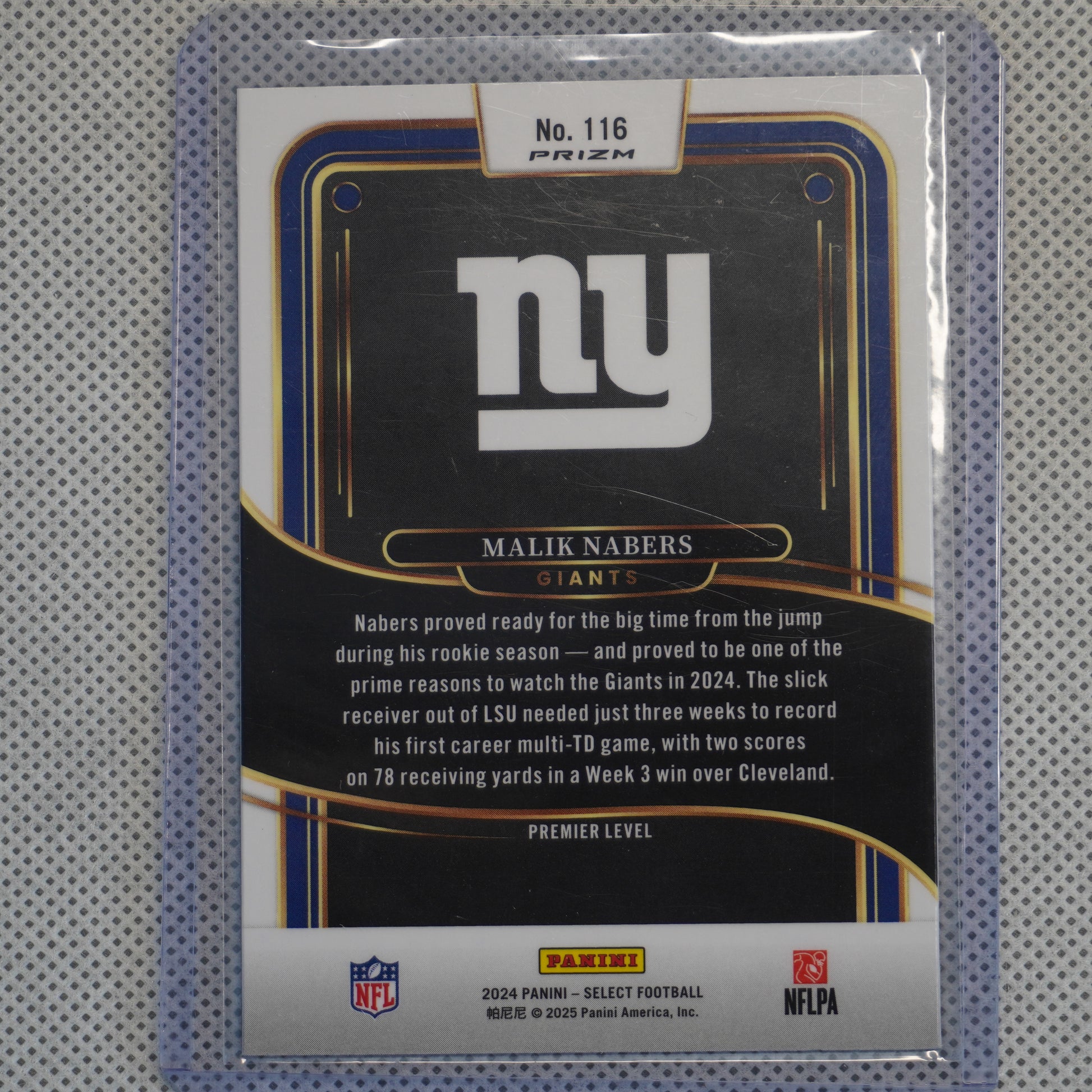 2024 Panini Select #116 Malik Nabers Red & Blue Prizm Shock New York Giants RC