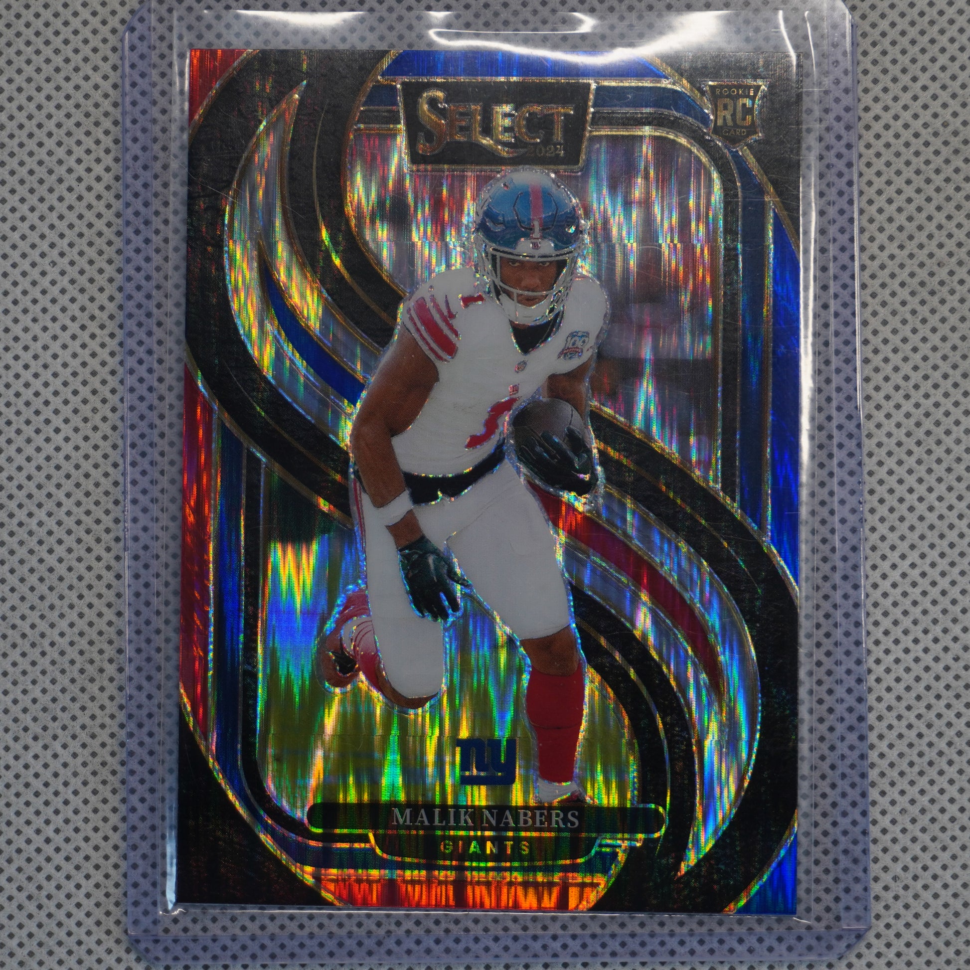 2024 Panini Select #116 Malik Nabers Red & Blue Prizm Shock New York Giants RC