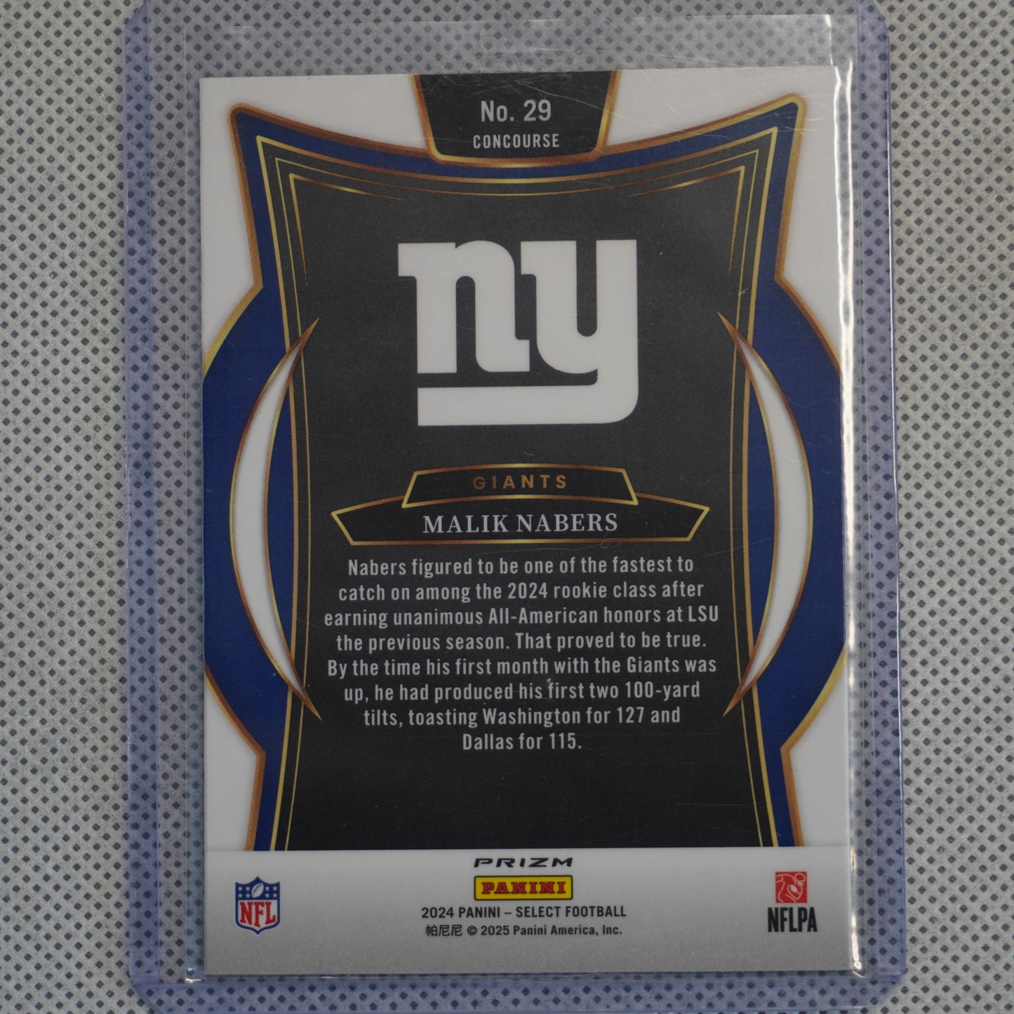 2024 Panini Select #29 Malik Nabers Red & Blue Prizm Shock New York Giants RC
