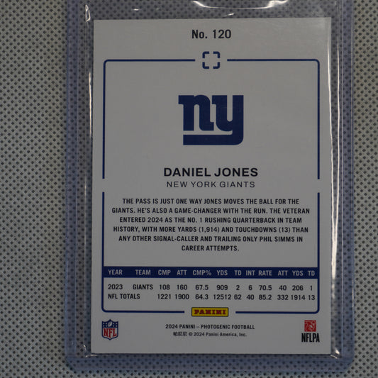 2024 Panini Photogenic #120 Daniel Jones Silver #/150 New York Giants SN