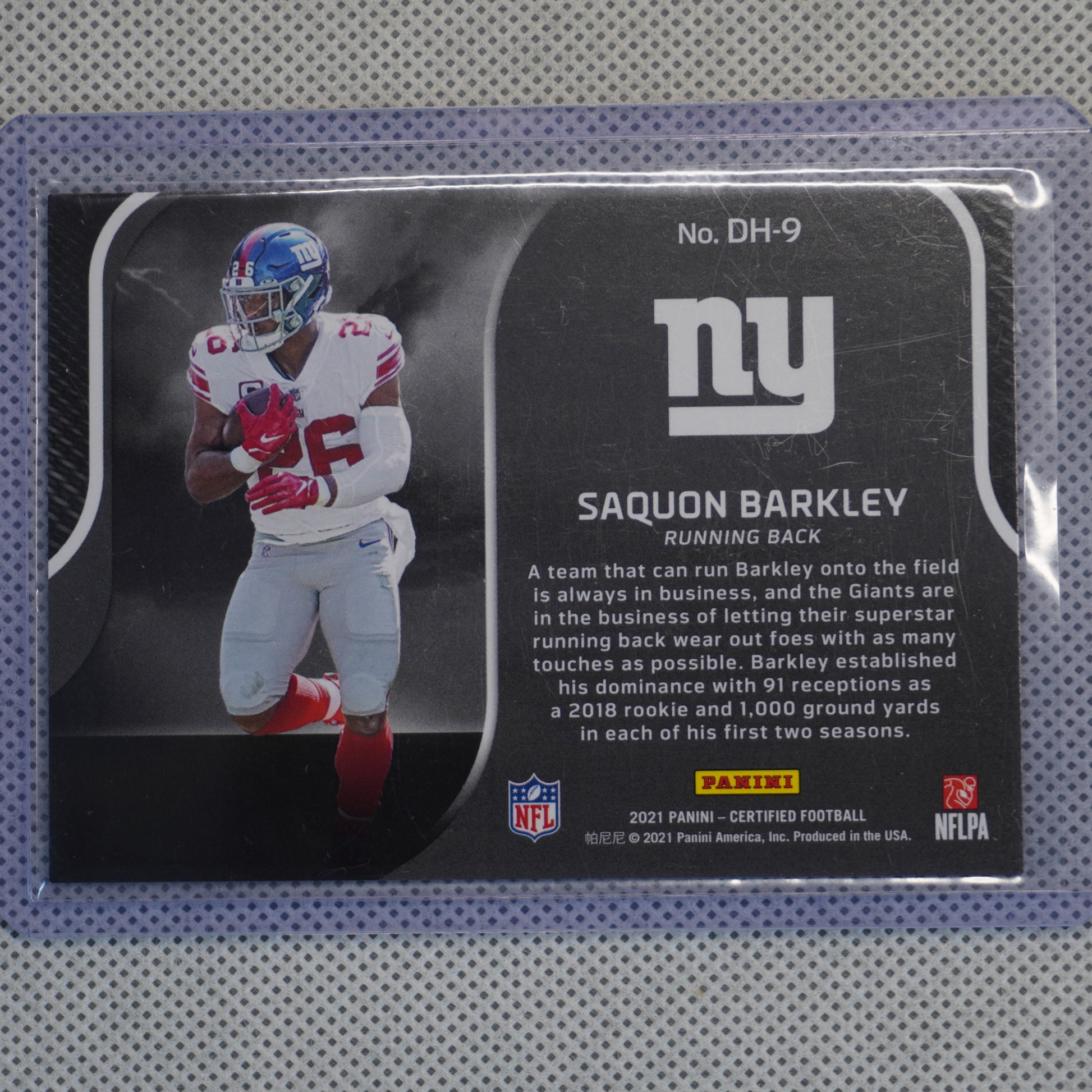 2021 Panini Certified #DH-9 Saquon Barkley Dark Horses Mirror Bronze #/249 New York Giants SN