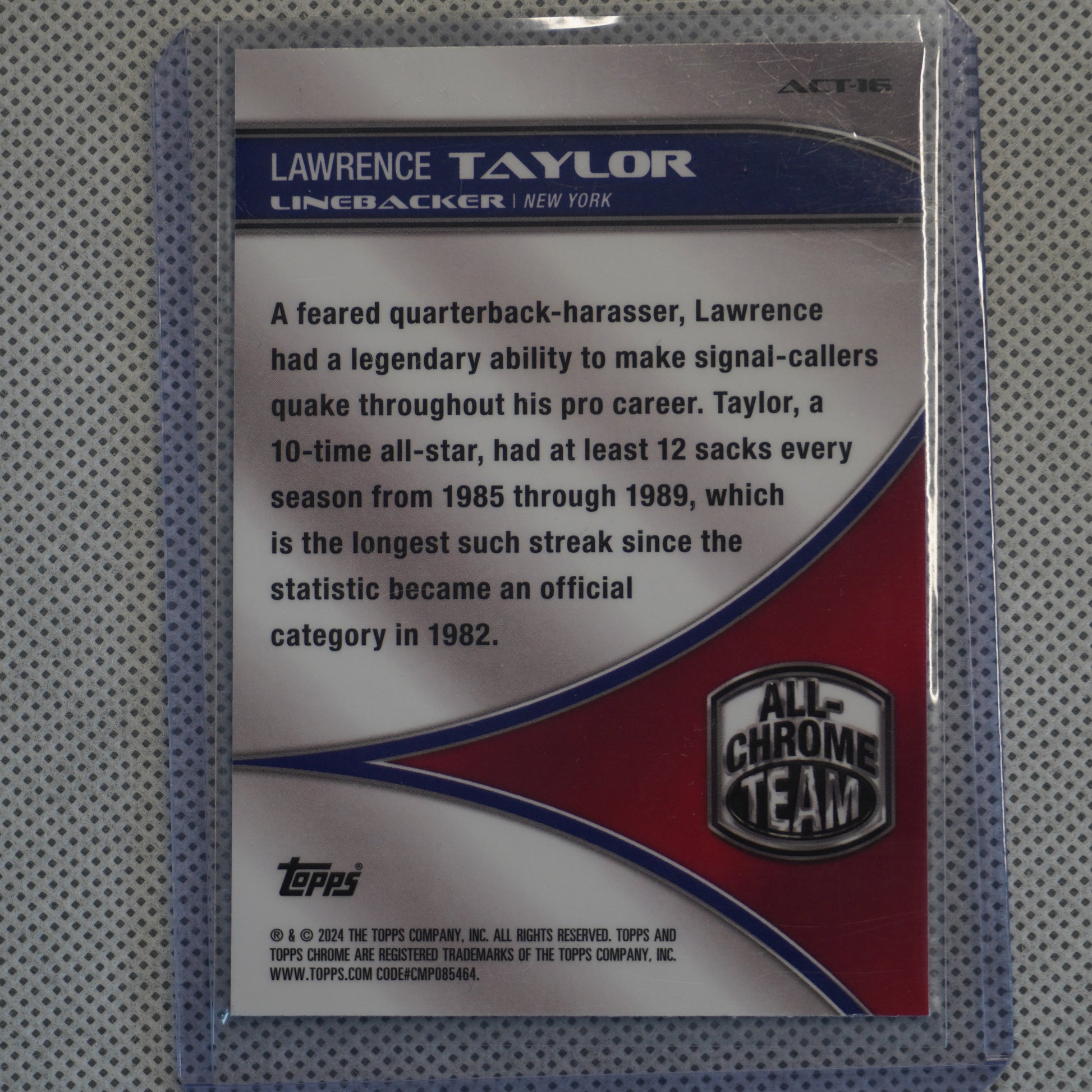 2024 Topps Chrome #ACT-16 Lawrence Taylor All-Chrome Team New York Giants