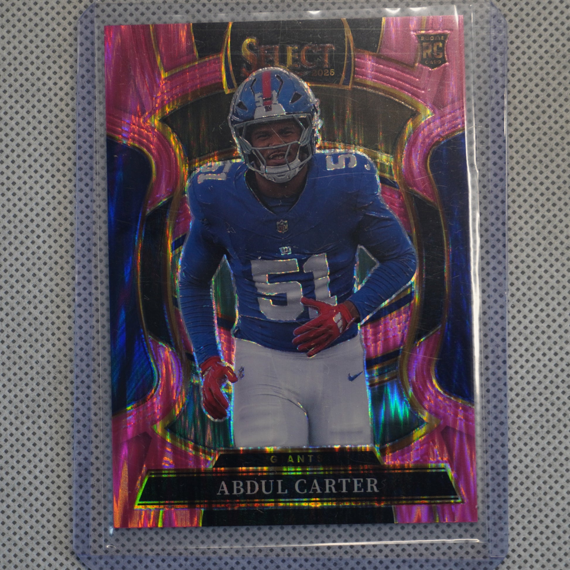 2025 Panini Select #95 Abdul Carter Pink Prizm Shock New York Giants RC