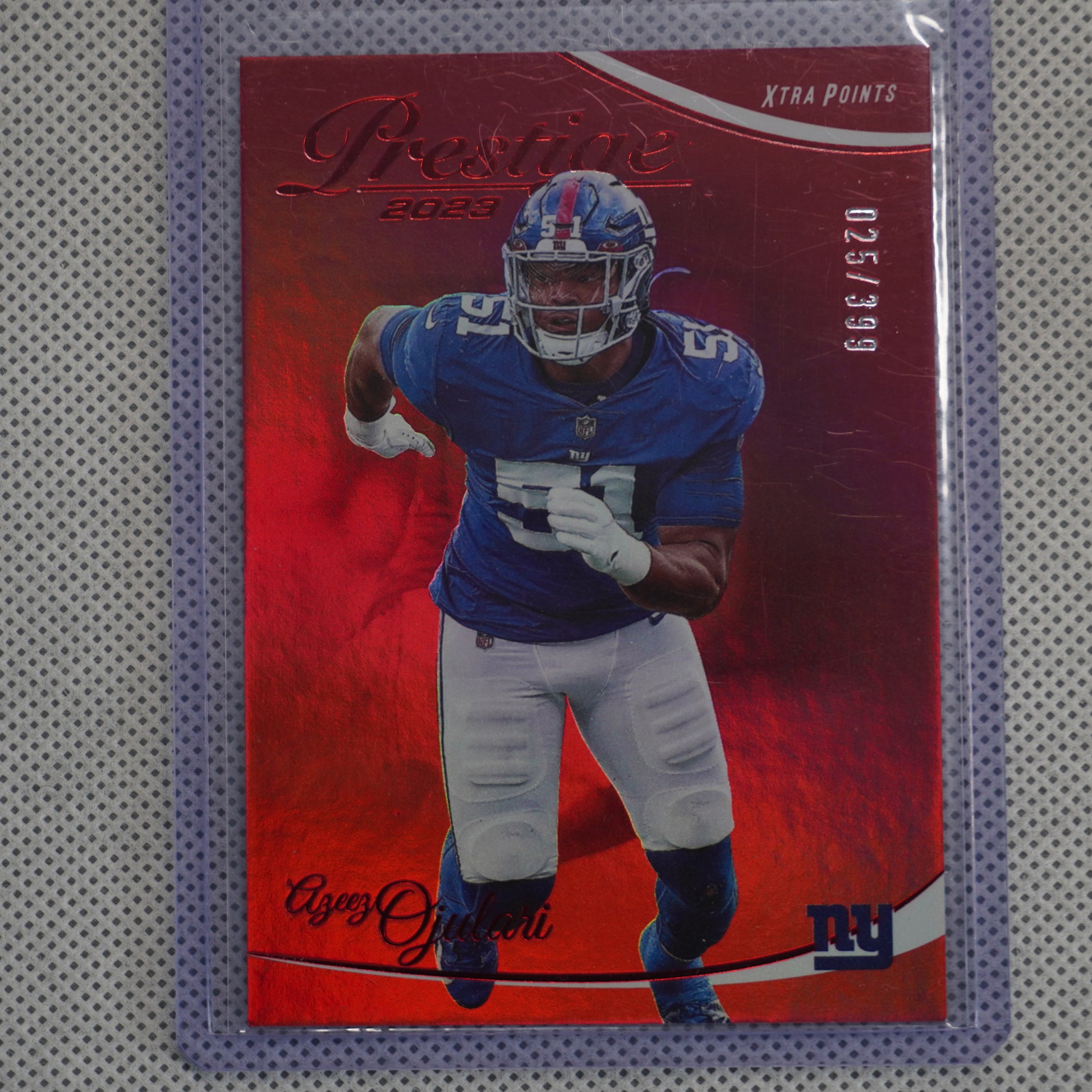 2023 Panini Prestige #215 Azeez Ojulari Xtra Points Premium Red #/399 New York Giants SN