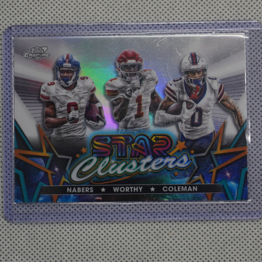 2024 Topps Chrome Cosmic #SCL-6 Keon Coleman / Malik Nabers / Xavier Worthy Star Clusters