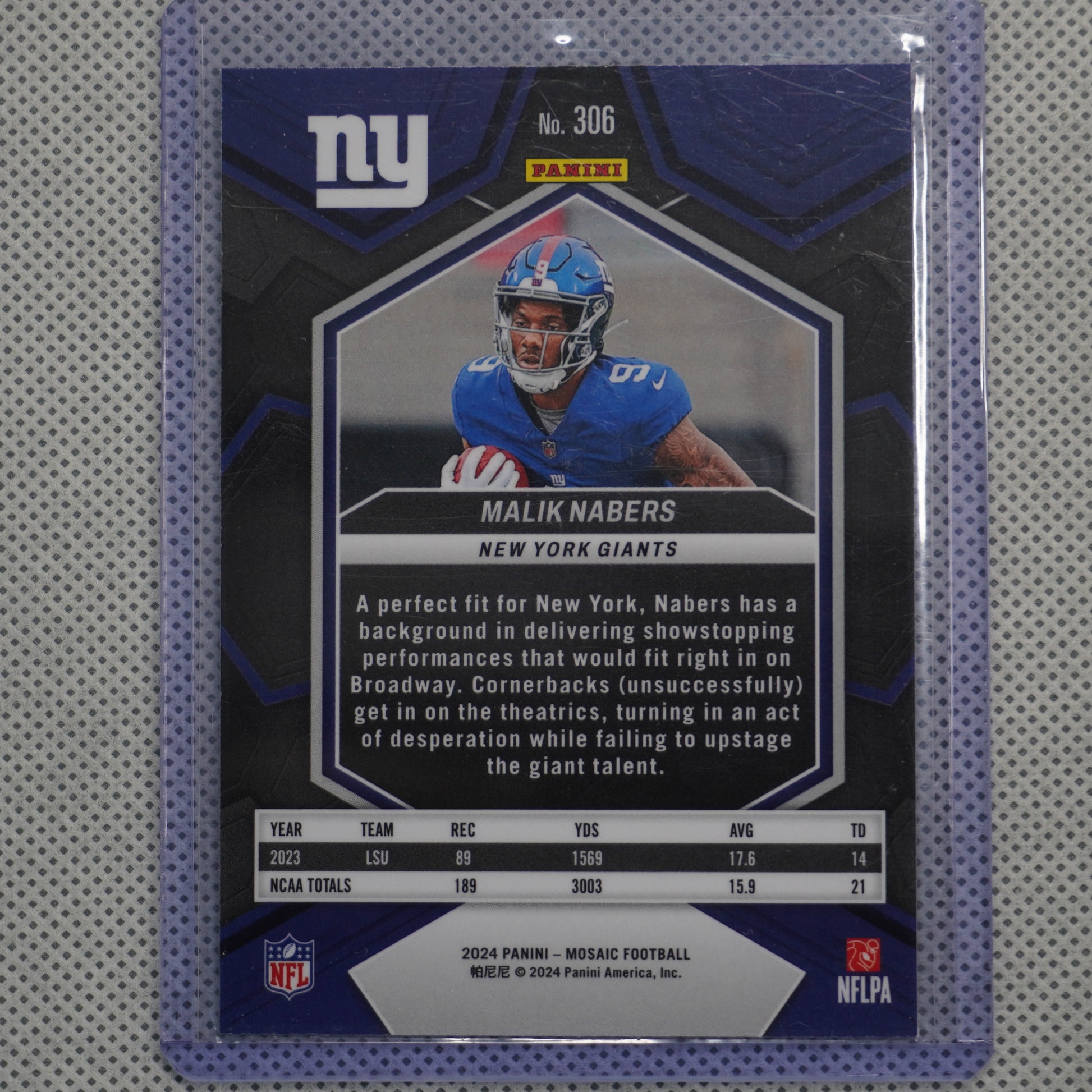 2024 Panini Mosaic #306 Malik Nabers New York Giants RC