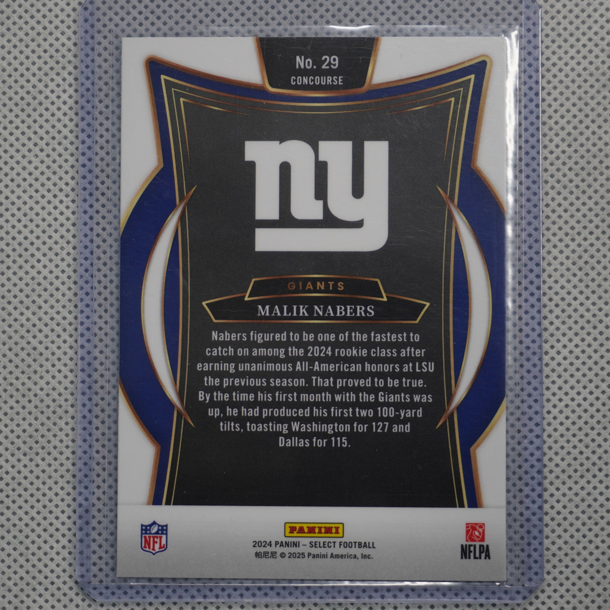 2024 Panini Select #29 Malik Nabers New York Giants RC