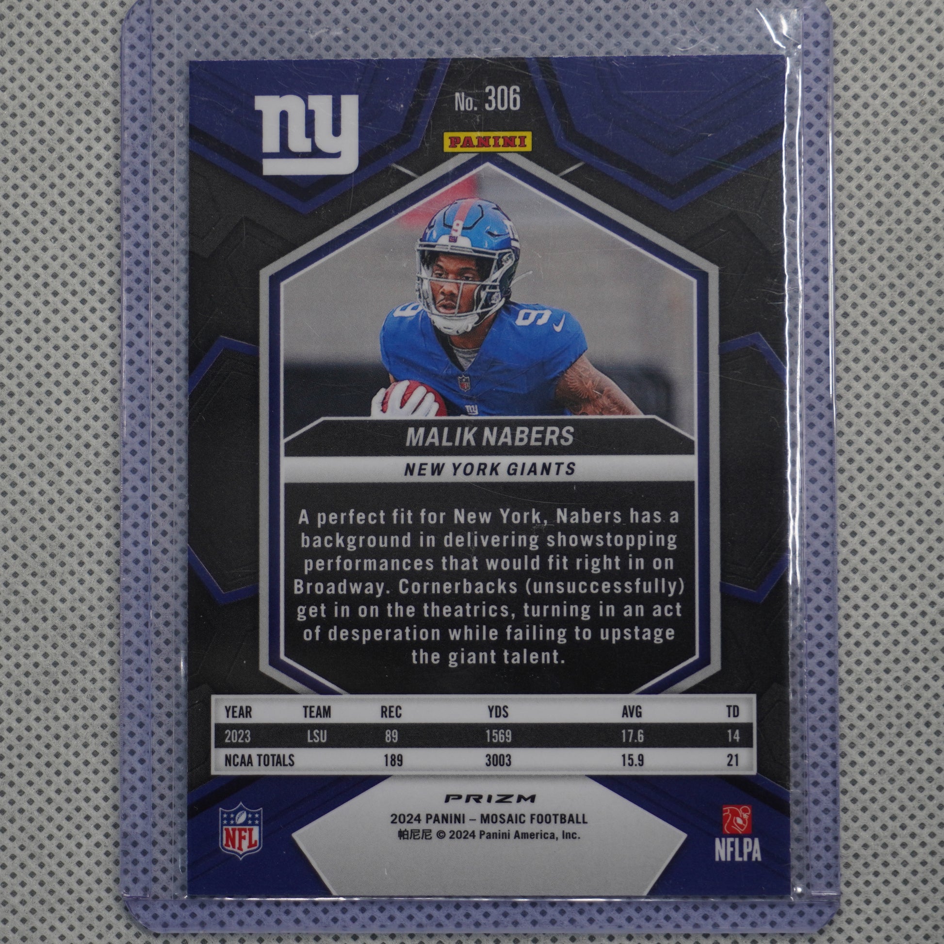 2024 Panini Mosaic #306 Malik Nabers Mosaic Green New York Giants