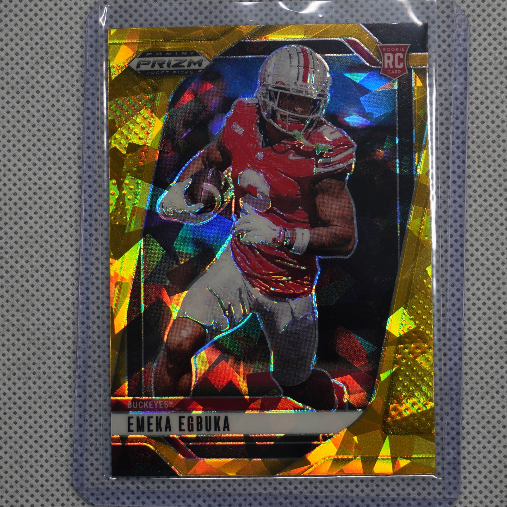 2025 Panini Prizm Draft Picks #85 Emeka Egbuka Prizms Gold Ice Ohio State Buckeyes