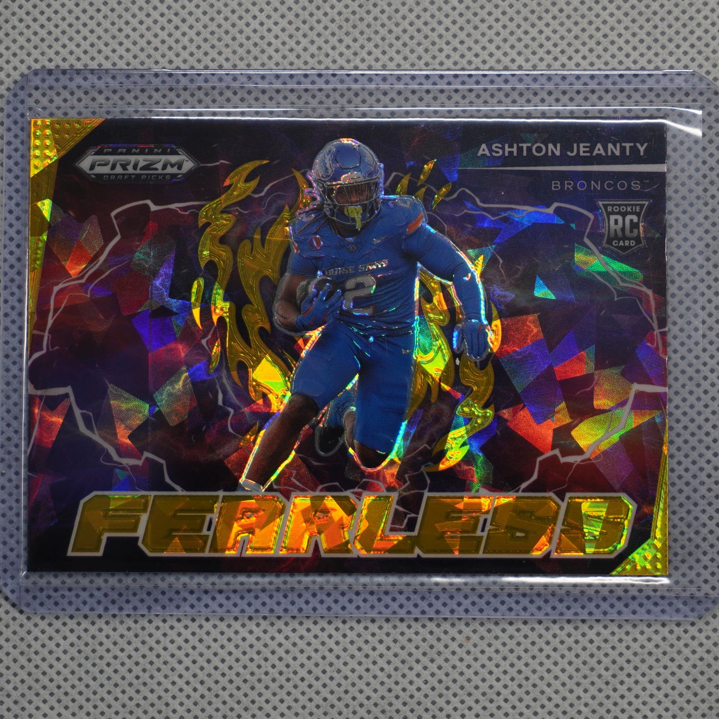 2025 Panini Prizm Draft Picks #F-AJY Ashton Jeanty Fearless Gold Ice Boise State Broncos