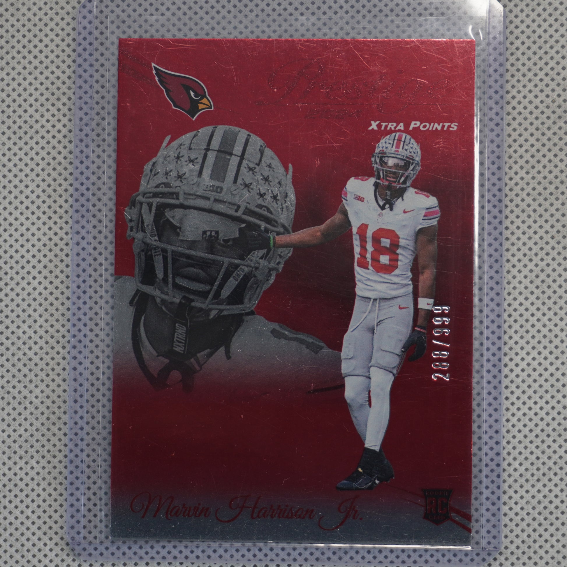 2024 Panini Prestige #303 Marvin Harrison Jr. Red Xtra Points #/999 Arizona Cardinals SN,RC