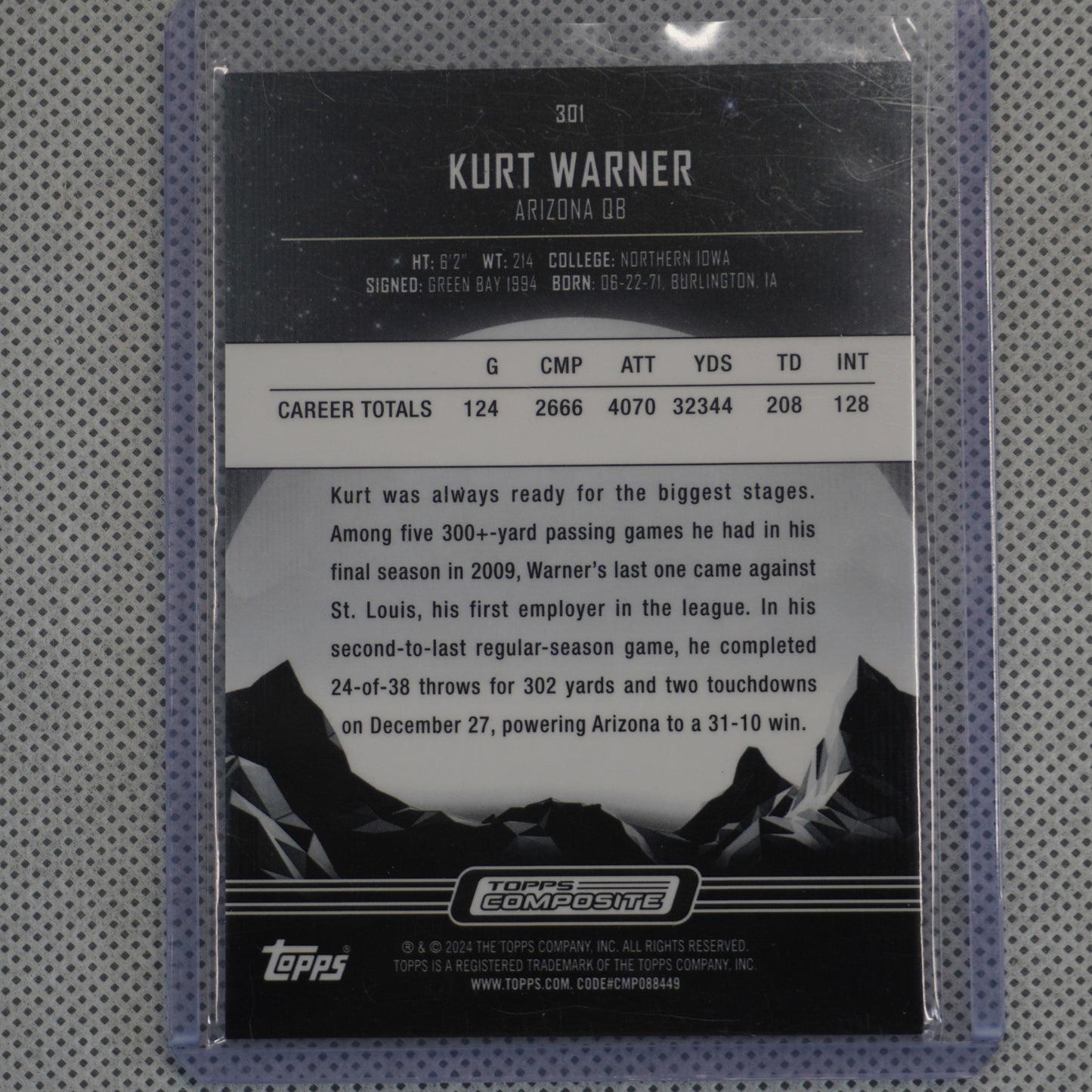 2023 Topps Composite #301 Kurt Warner Arizona Cardinals