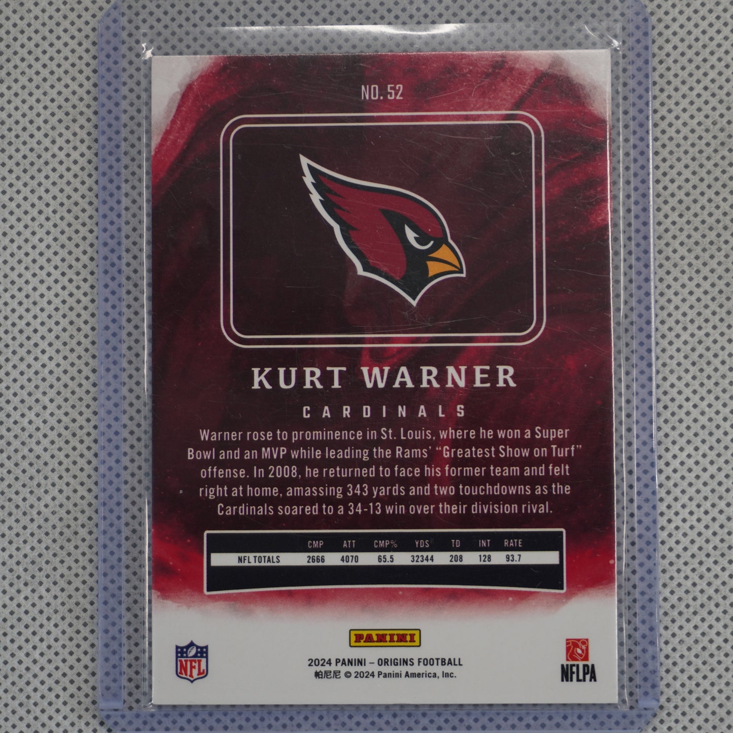 2024 Panini Origins #52 Kurt Warner Arizona Cardinals