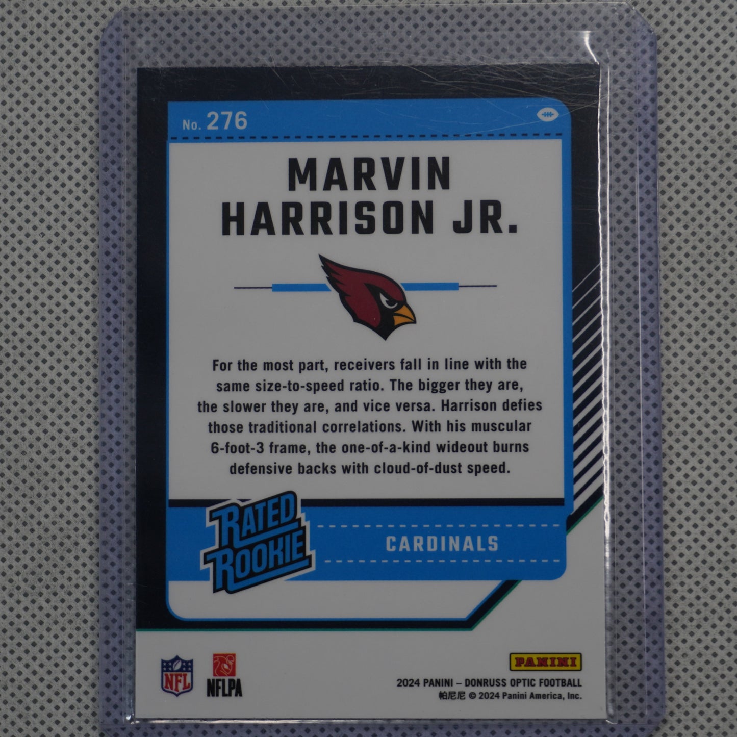 2024 Donruss Optic #276 Marvin Harrison Jr. Arizona Cardinals RC